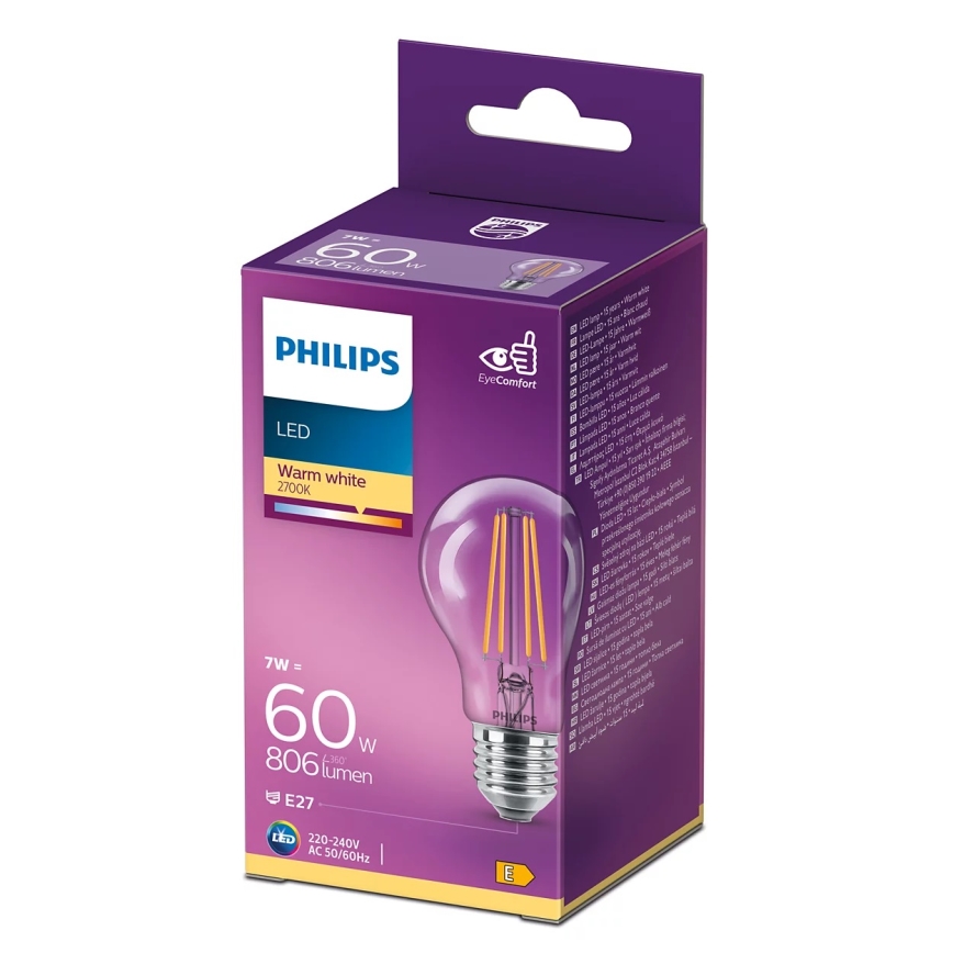 Bombilla LED VINTAGE Philips A60 E27/7W/230V 2700K
