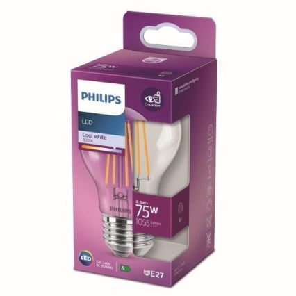 Bombilla LED VINTAGE Philips A60 E27/8,5W/230V 4000K