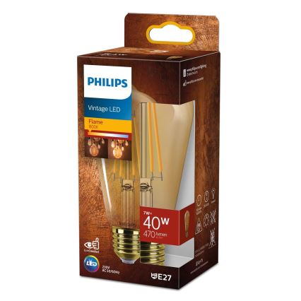 Bombilla LED VINTAGE Philips ST64 E27/7W/230V 1800K