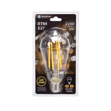 Bombilla LED VINTAGE ST64 E27/20W/230V 2700K - Aigostar