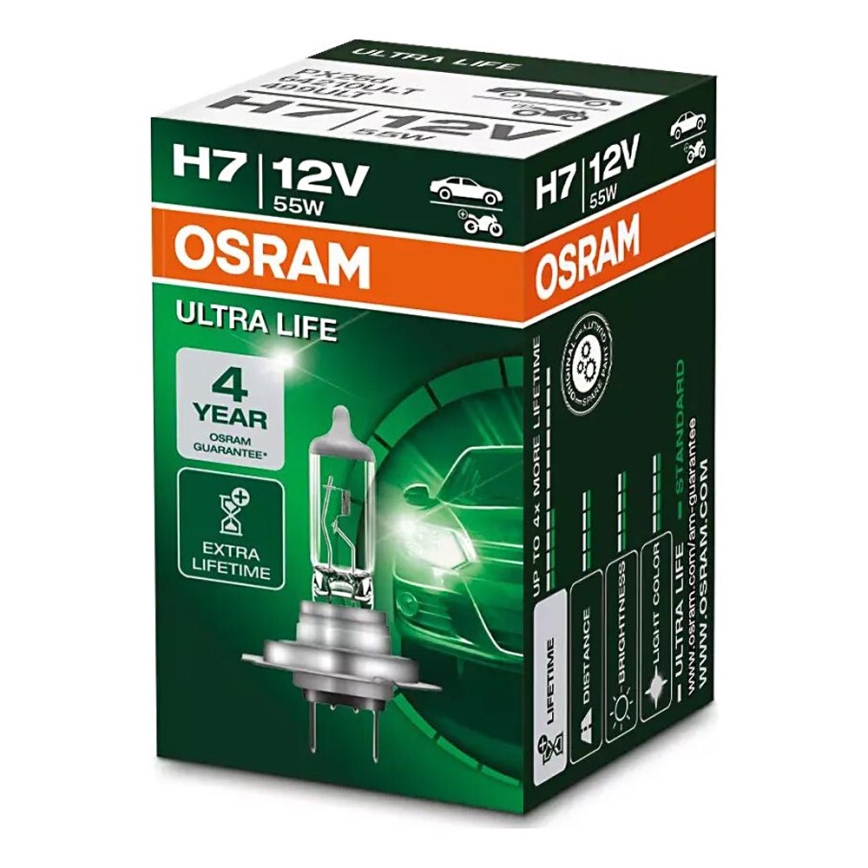 Bombilla para coche ULTRA LIFE H7 PX26d/55W/12V - Osram