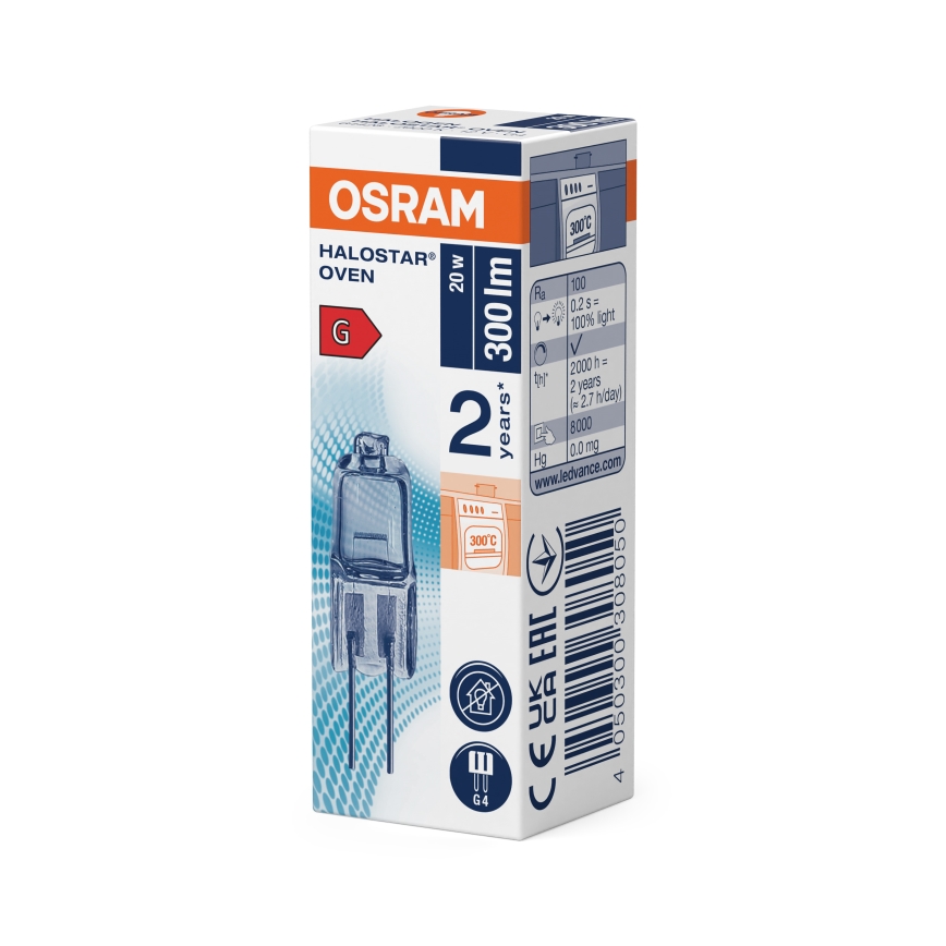 Bombilla para horno HALOSTAR G4/20W/12V 2700K - Osram