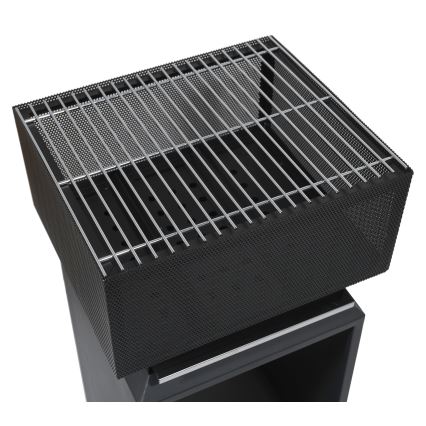 Brasero de leña con parrilla negro