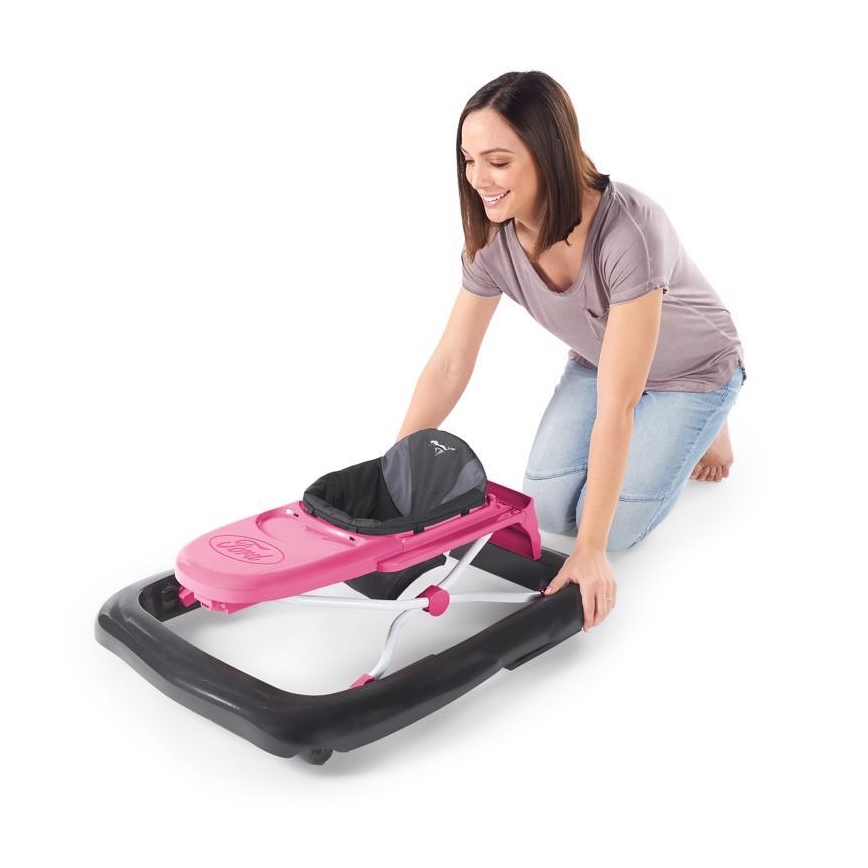 Bright Starts - Andador 3 en 1 para bebé FORD MUSTANG rosa