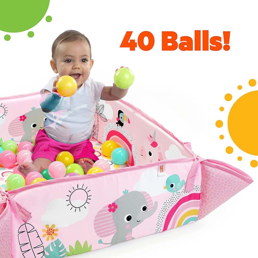 Bright Starts - Manta de juego para niños 5en1 YOUR WAY BALL PLAY 3xAA rosa