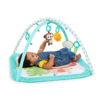 Bright Starts - Manta de juego para niños SAFARI turquesa