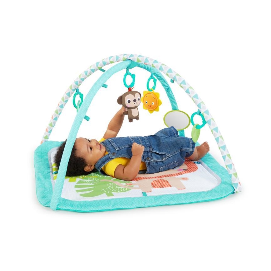 Bright Starts - Manta de juego para niños SAFARI turquesa