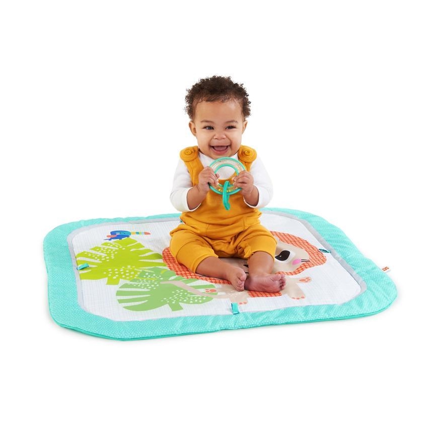 Bright Starts - Manta de juego para niños SAFARI turquesa