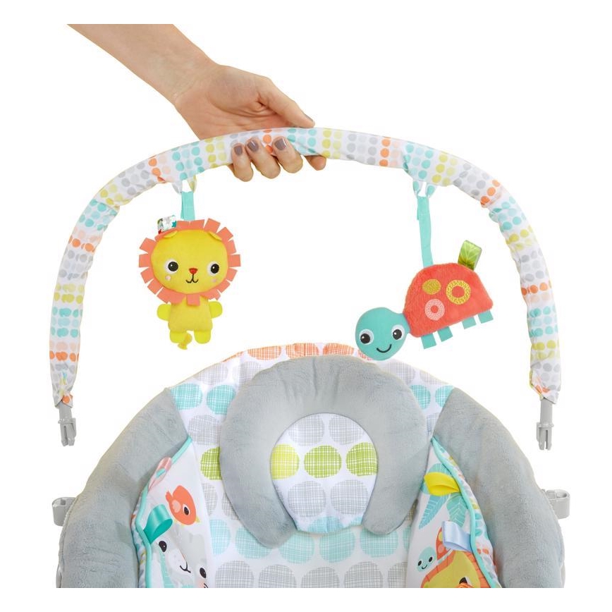 Bright Starts - Tumbona vibratoria para bebés con melodía WHIMSICAL WILD 3xLR14
