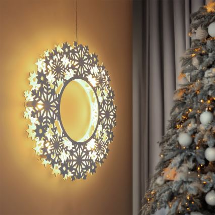 Brilagi - Adorno navideño LED/2xAA, corona de 30 cm