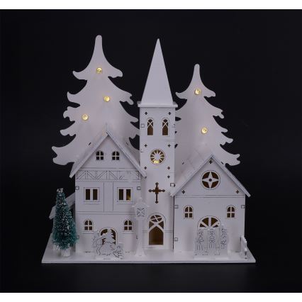 Brilagi - adorno navideño LED/2xAA, iglesita