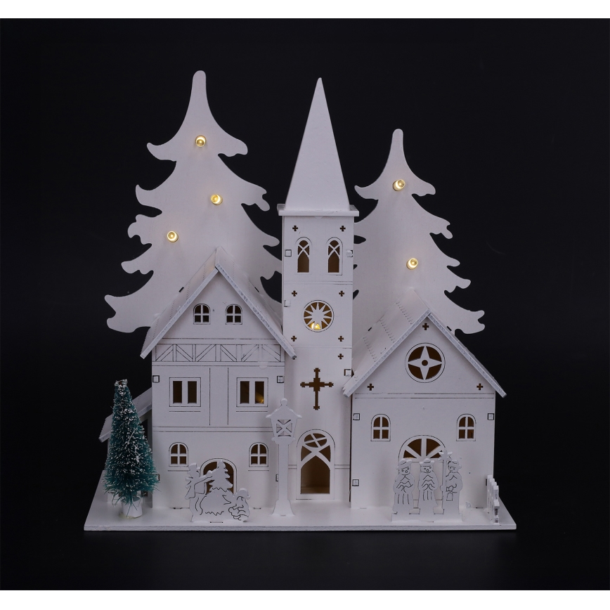 Brilagi - adorno navideño LED/2xAA, iglesita