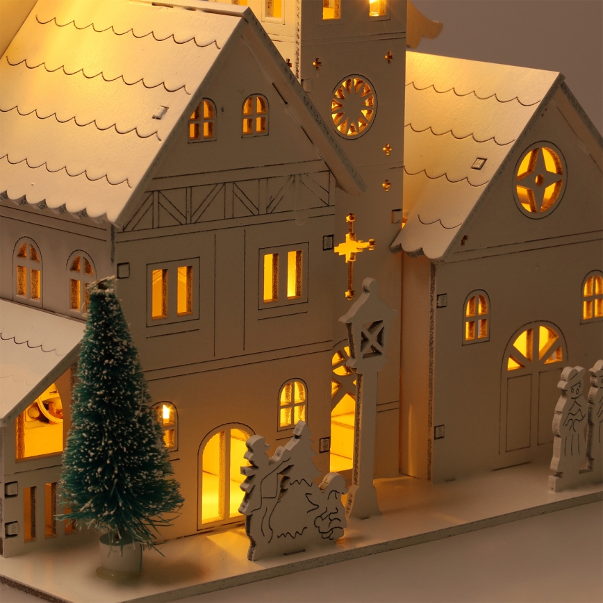 Brilagi - adorno navideño LED/2xAA, iglesita