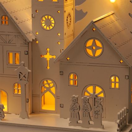 Brilagi - adorno navideño LED/2xAA, iglesita