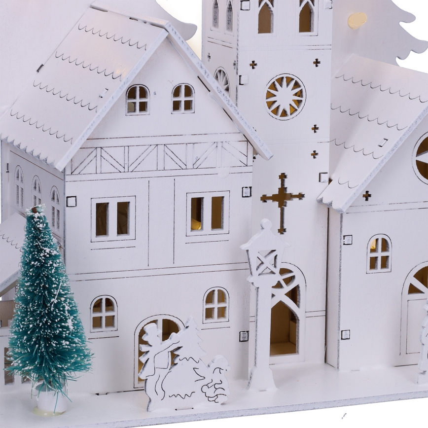 Brilagi - adorno navideño LED/2xAA, iglesita