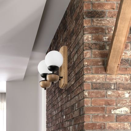 Brilagi - Aplique COTTAGE 2xG9/40W/230V roble/blanco