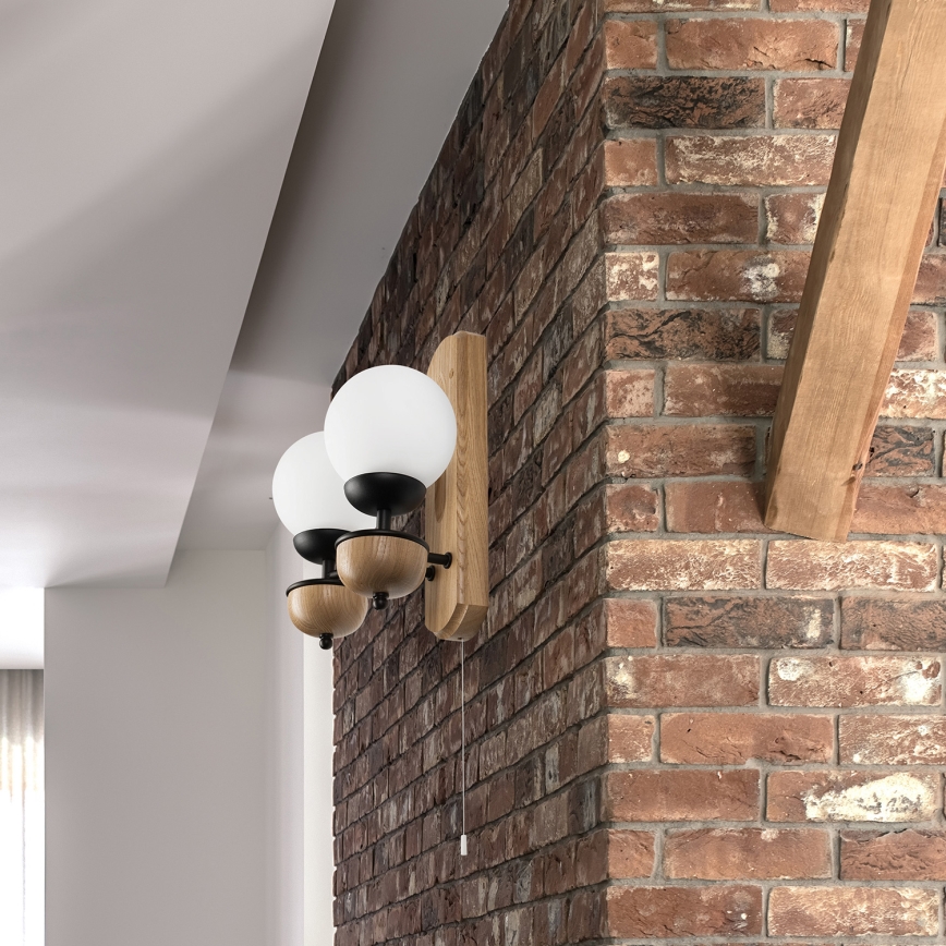 Brilagi - Aplique COTTAGE 2xG9/40W/230V roble/blanco