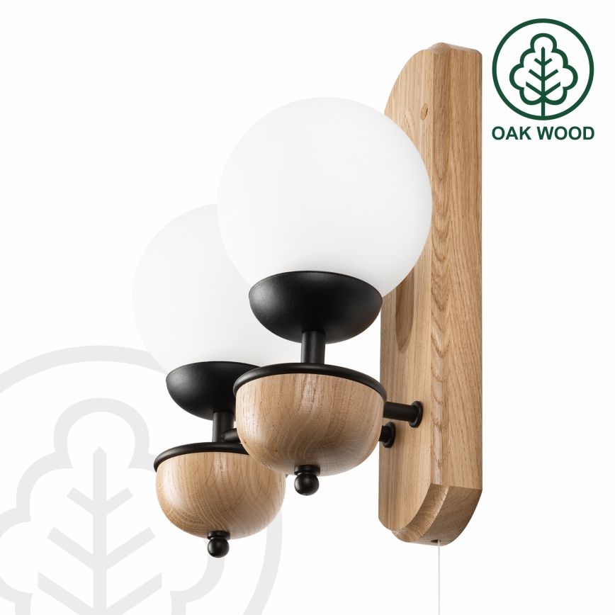 Brilagi - Aplique COTTAGE 2xG9/40W/230V roble/blanco