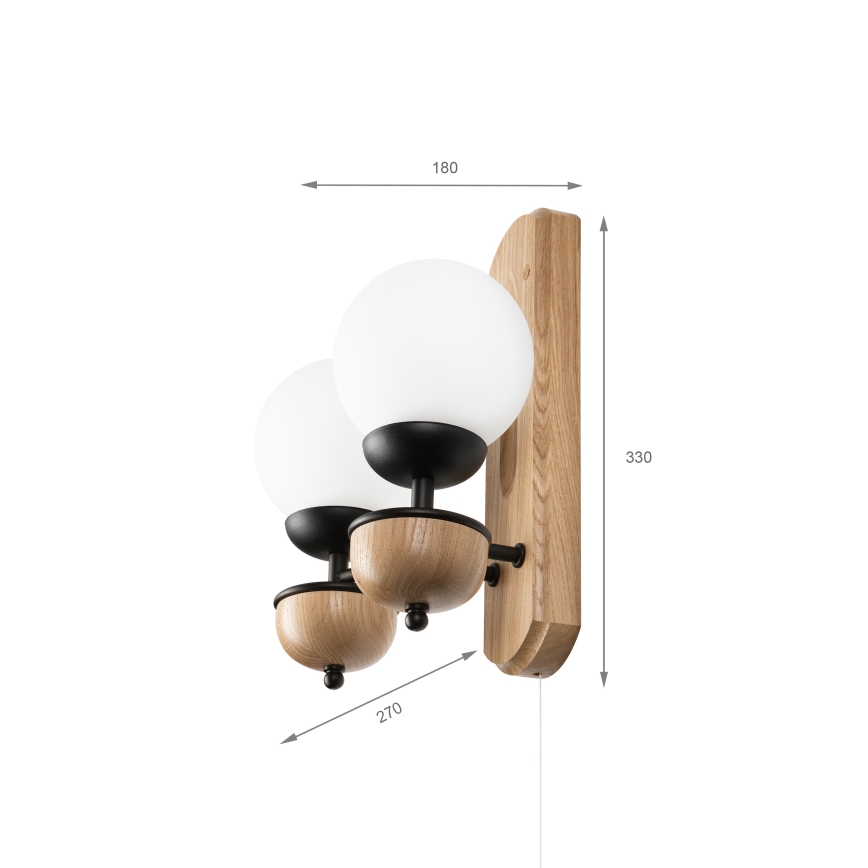 Brilagi - Aplique COTTAGE 2xG9/40W/230V roble/blanco