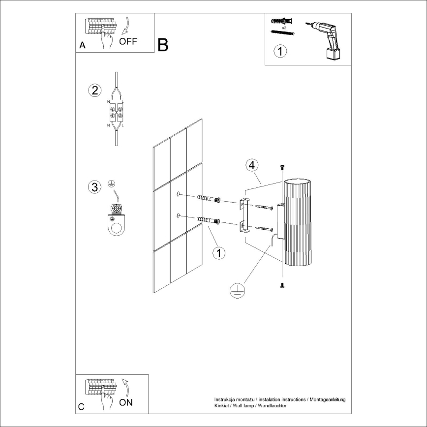 Brilagi - Aplique CRESTO 2xGU10/10W/230V 20 cm dorado