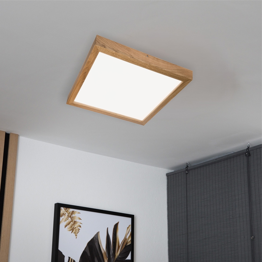Brilagi - Plafón de baño LED WOODY FRAME LED/50W/230V 60x60 cm IP44 roble