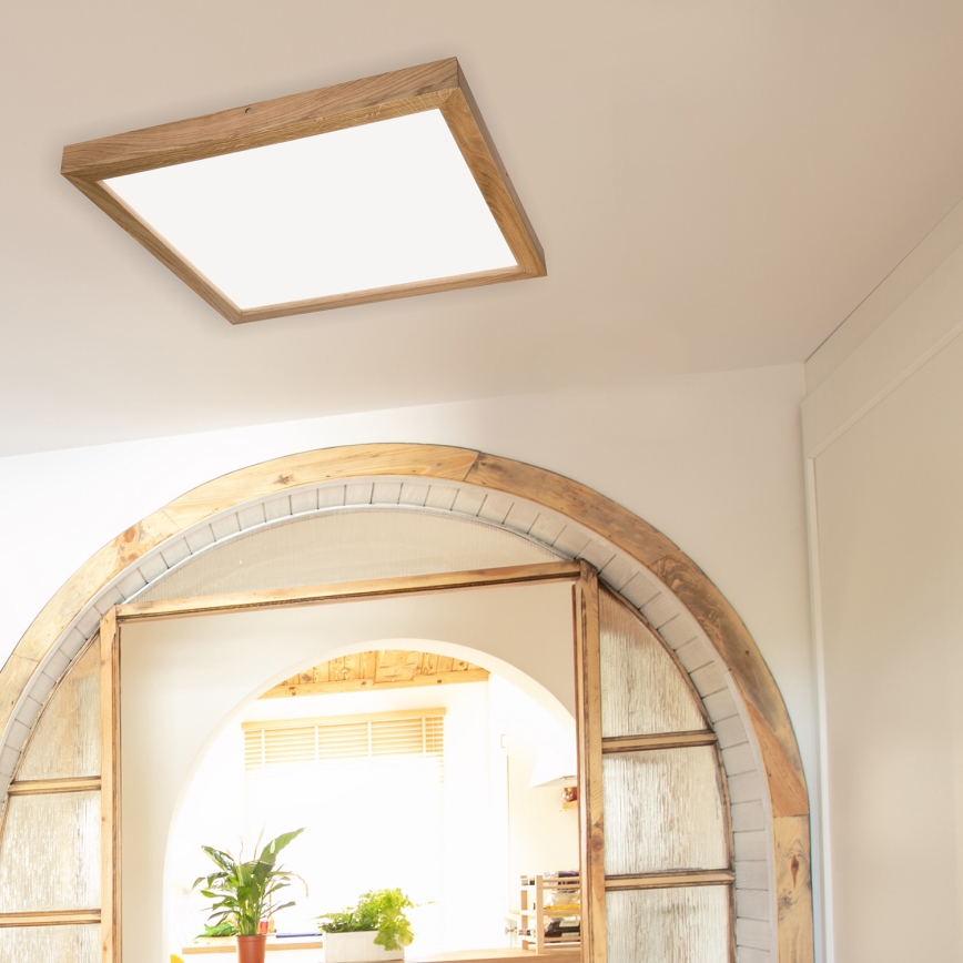 Brilagi - Plafón de baño LED WOODY FRAME LED/50W/230V 60x60 cm IP44 roble