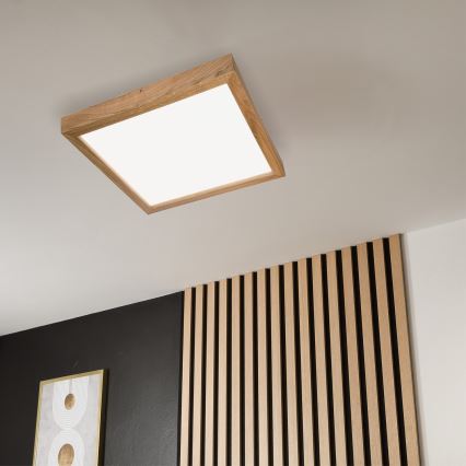Brilagi - Plafón de baño LED WOODY FRAME LED/50W/230V 60x60 cm IP44 roble