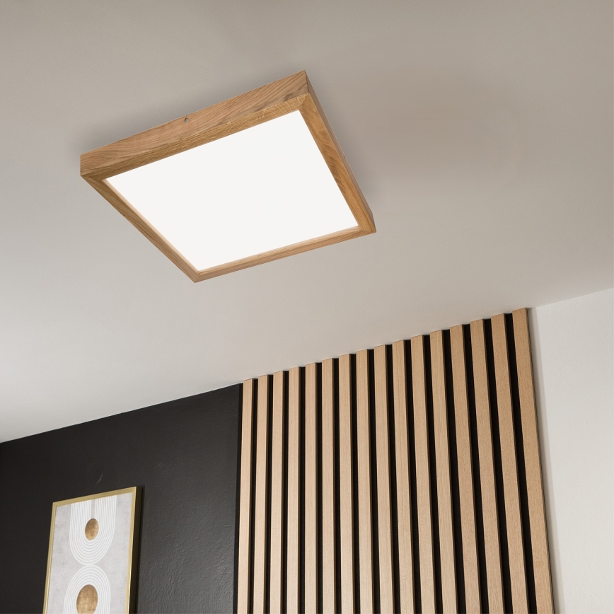 Brilagi - Plafón de baño LED WOODY FRAME LED/50W/230V 60x60 cm IP44 roble