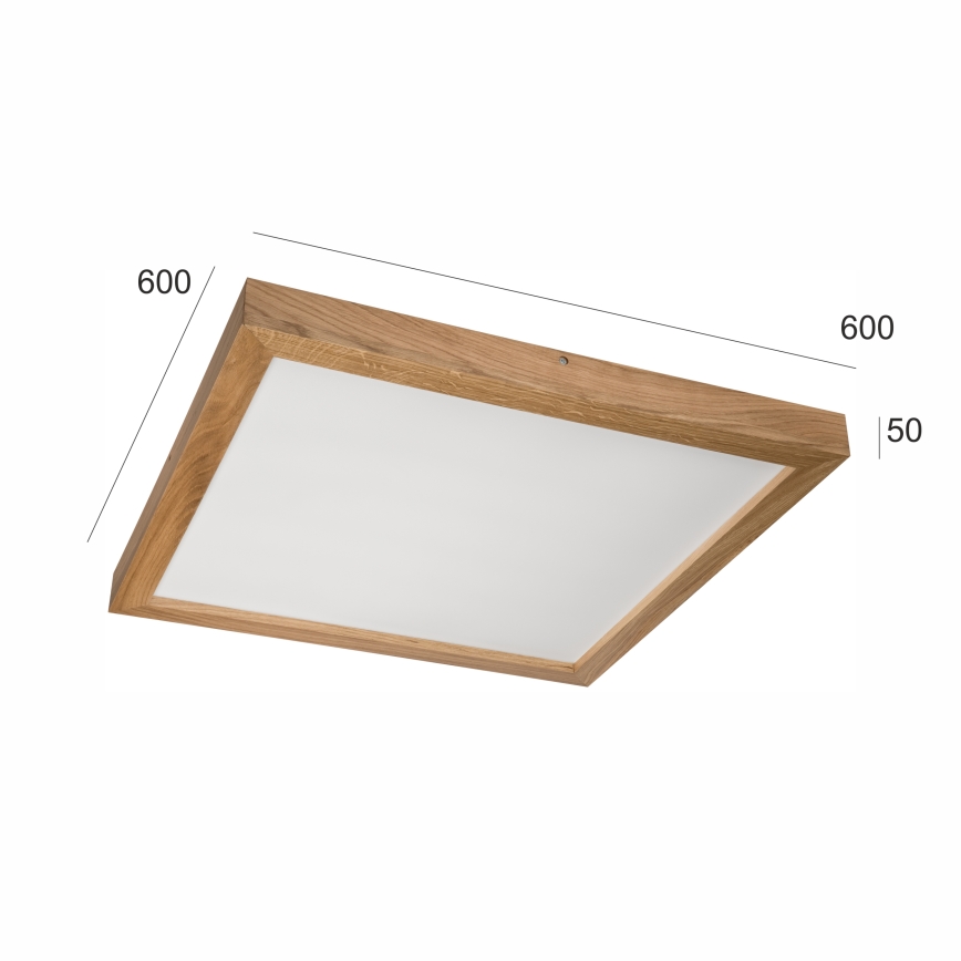 Brilagi - Plafón de baño LED WOODY FRAME LED/50W/230V 60x60 cm IP44 roble