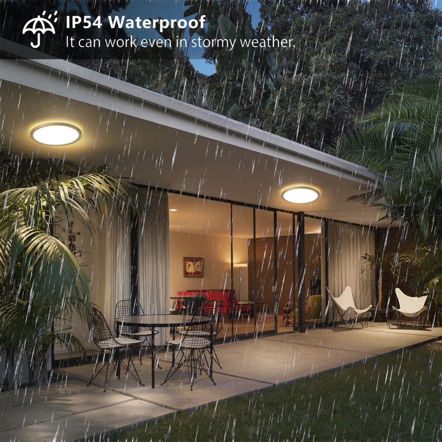 Brilagi - Plafón LED ultrafino para baño 12W/230V Ø 22,5 cm dorado IP54