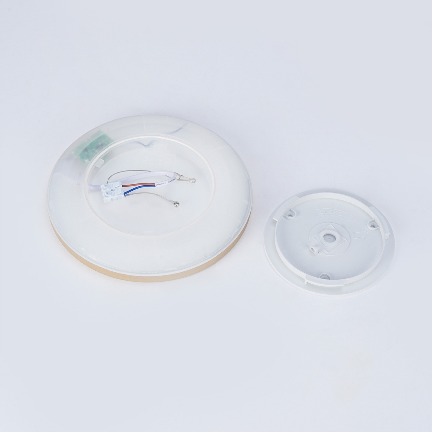 Brilagi - Plafón LED ultrafino para baño 12W/230V Ø 22,5 cm dorado IP54