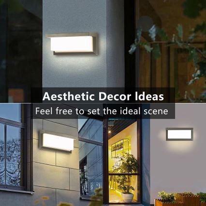Brilagi - Aplique de exterior BRICKY 1xE27/60W/230V gris IP54
