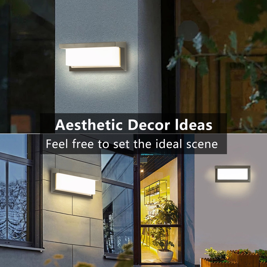 Brilagi - Aplique de exterior BRICKY 1xE27/60W/230V gris IP54