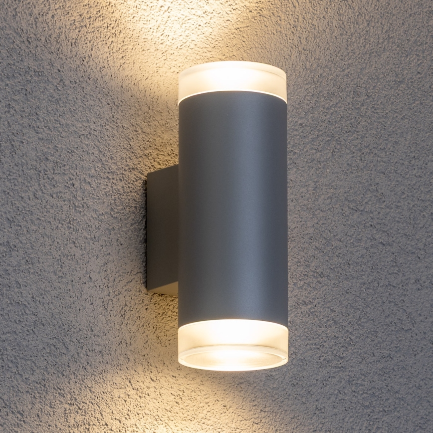 Brilagi - Aplique de exterior MATERA 2xGU10/30W/230V gris IP54