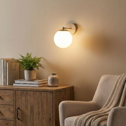 Brilagi - Aplique de pared 1xE27/60W/230V beige/dorado