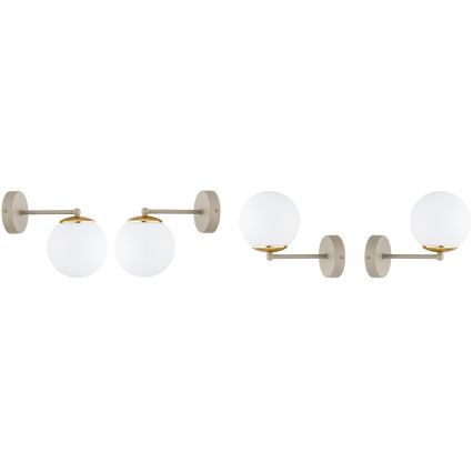 Brilagi - Aplique de pared 1xE27/60W/230V beige/dorado