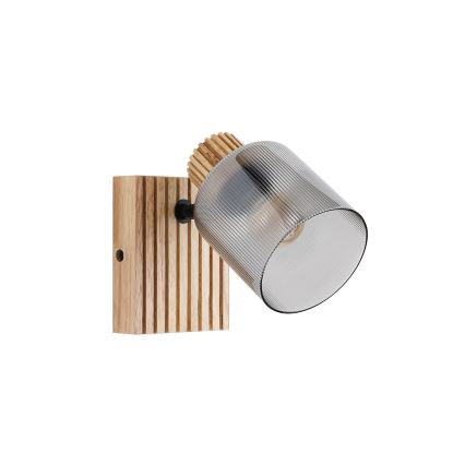 Brilagi - Aplique de pared con foco HYGGE 1xE14/15W/230V madera/ahumado