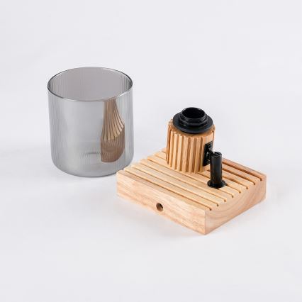 Brilagi - Aplique de pared con foco HYGGE 1xE14/15W/230V madera/ahumado