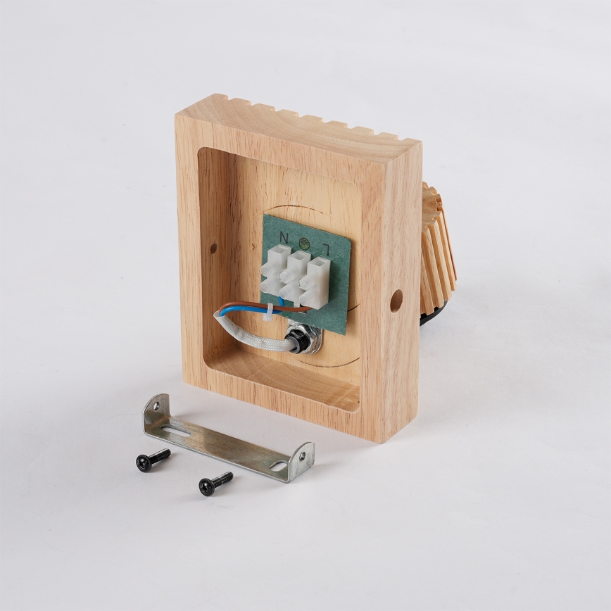 Brilagi - Aplique de pared con foco HYGGE 1xE14/15W/230V madera/ahumado