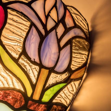 Brilagi - Aplique de pared con vitral estilo Tiffany LORAS 1xE14/40W/230V