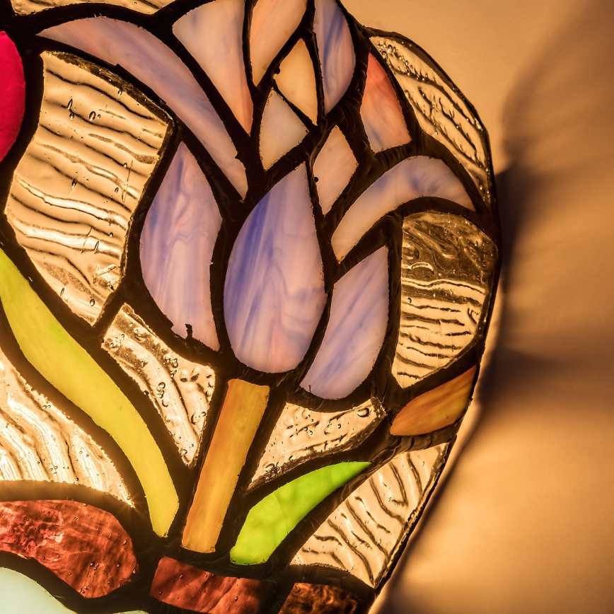 Brilagi - Aplique de pared con vitral estilo Tiffany LORAS 1xE14/40W/230V
