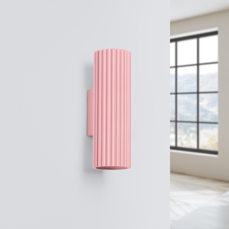 Brilagi - Aplique de pared CRESTO 2xGU10/10W/230V 20 cm rosa