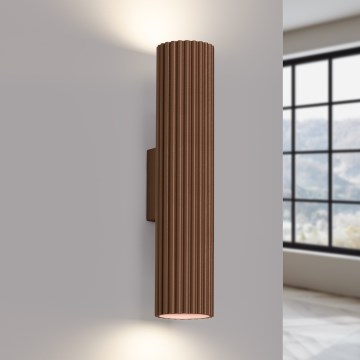 Brilagi - Aplique de pared CRESTO 2xGU10/10W/230V 30 cm marrón