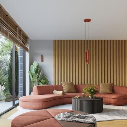 Brilagi - Aplique de pared CRESTO 2xGU10/10W/230V 30 cm rojo