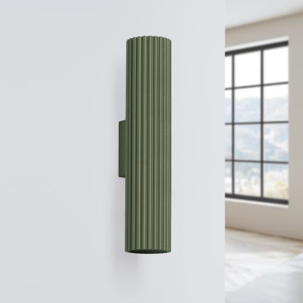 Brilagi - Aplique de pared CRESTO 2xGU10/10W/230V 30 cm verde