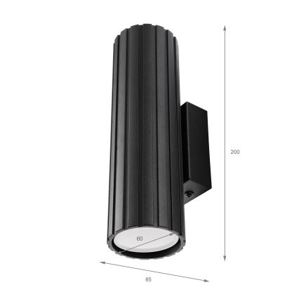 Brilagi - Aplique de pared CRISPINA 2xGU10/10W/230V 20 cm negro