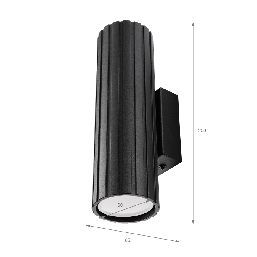 Brilagi - Aplique de pared CRISPINA 2xGU10/10W/230V 20 cm negro