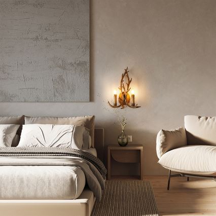 Brilagi - Aplique de pared DEER 2xE14/10W/230V con astas