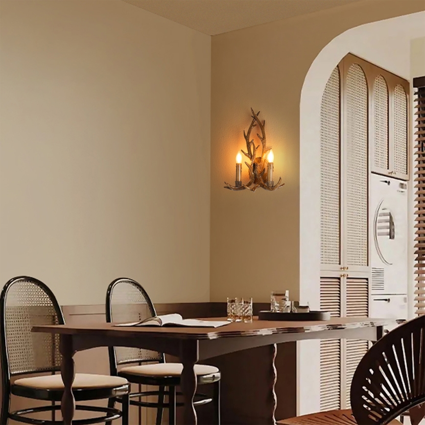 Brilagi - Aplique de pared DEER 2xE14/10W/230V con astas