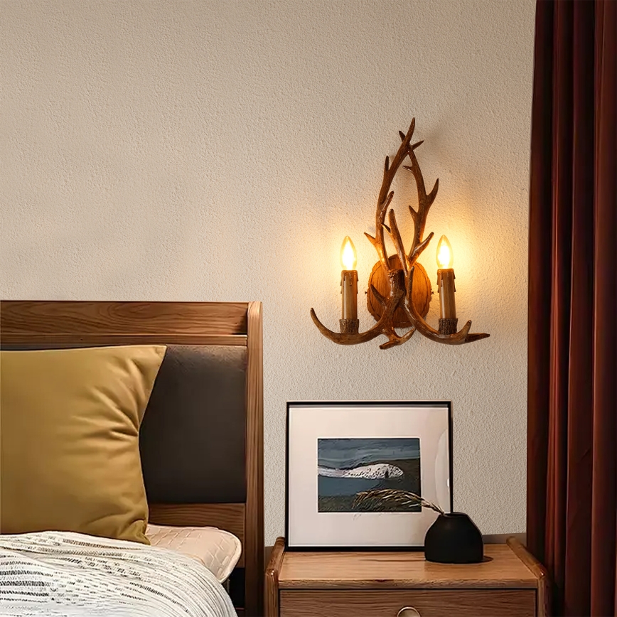 Brilagi - Aplique de pared DEER 2xE14/10W/230V con astas